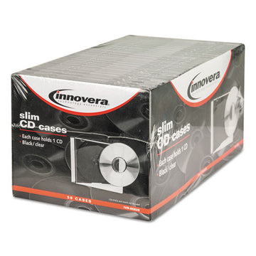 Innovera® Cd-dvd Slim Jewel Cases, Clear-black, 100-pack freeshipping - TVN Wholesale